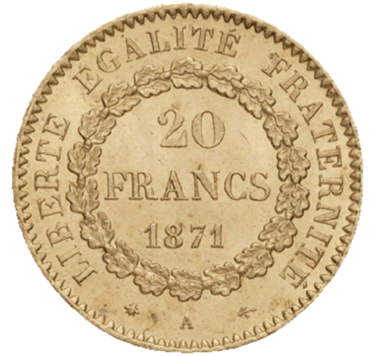 20 Francs Or Genie IIIème République Revers