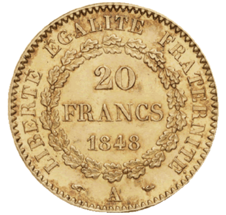 20 Francs Or Genie IIeme Republique Revers