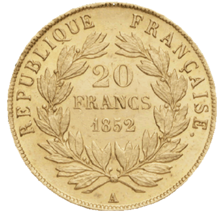 20 Francs Or Louis Napoleon Bonaparte Revers