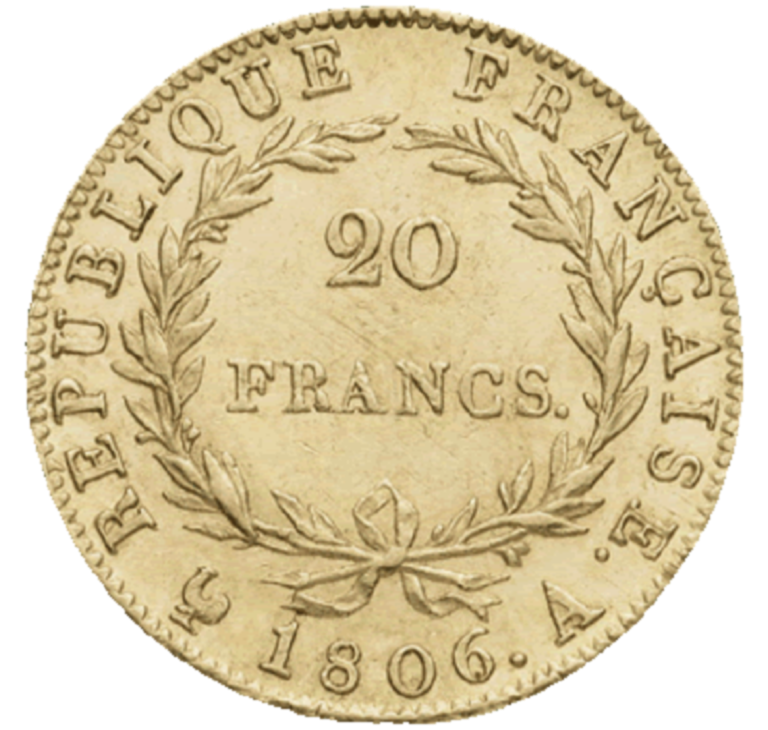 20 Francs Or Napoleon 1er Non Laure Revers